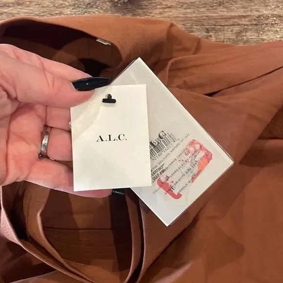 ?ALC Adelaide side tie wrap skirt deep Amber new without tags - Picture 5 of 11